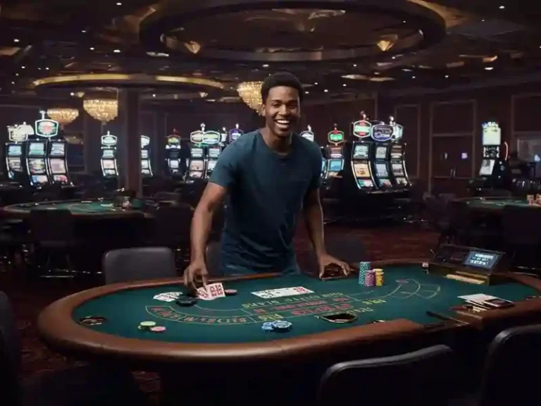 Vivamax Actress, joyful poker player, shows off many chips and winning hand.
