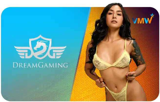 Dream Gaming VMWIN live games banner with immersive dealer table and dynamic gameplay