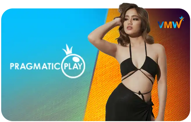 Pragmatic Play VMWIN live games banner with energetic dealer action and lively visuals