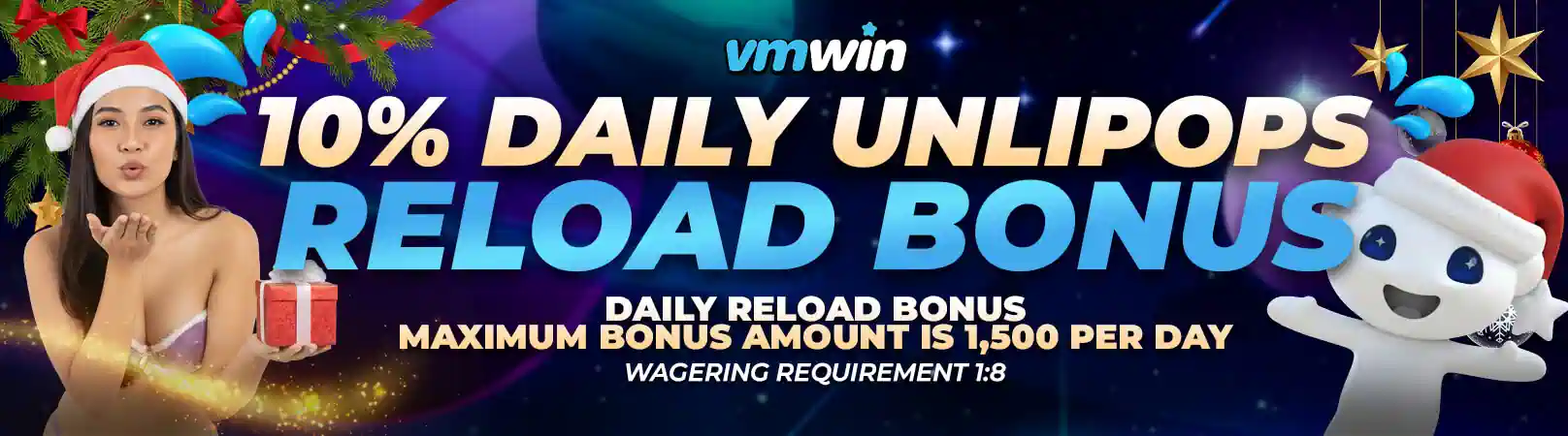 10 percent daily unlipops reload bonus vmwin