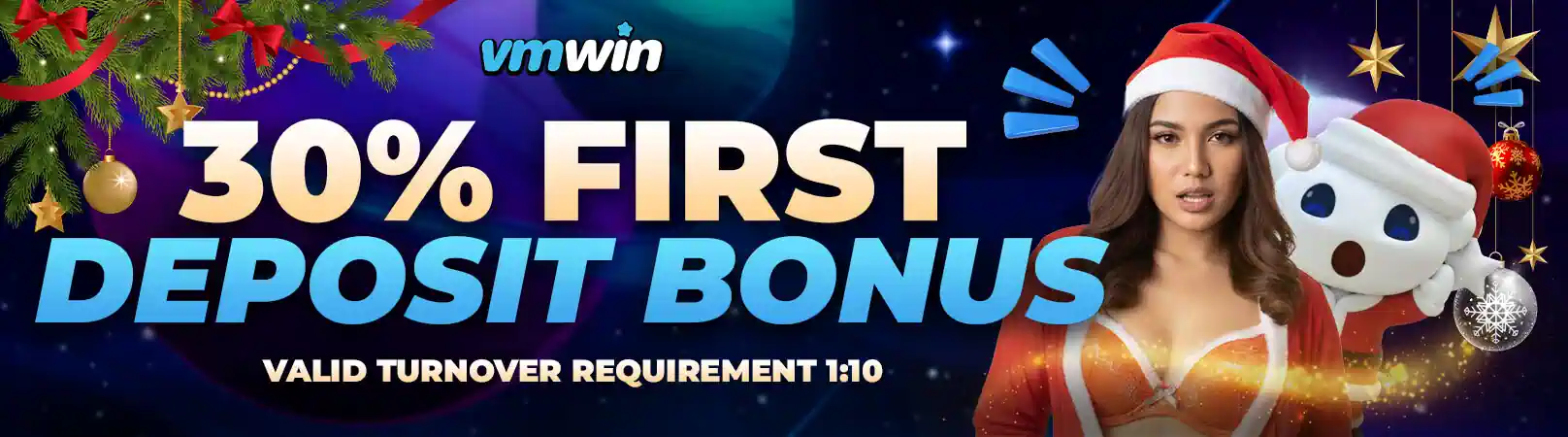 30 percent first deposit bonus vmwin