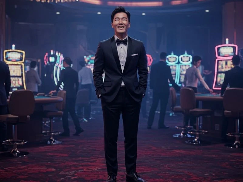 Butas Vivamax Joyful Person Standing Near Slot Machines lucky moment