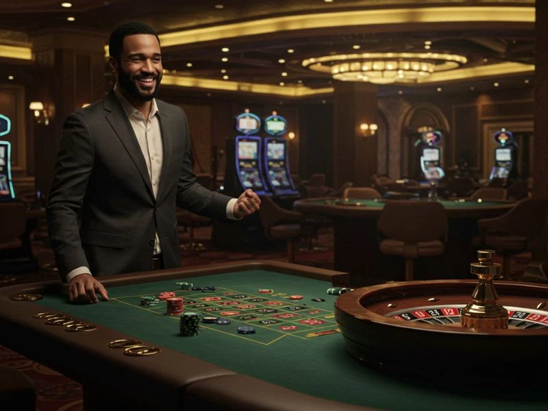 Viva Mx Win Joyful Man Placing Roulette Bet lucky spin