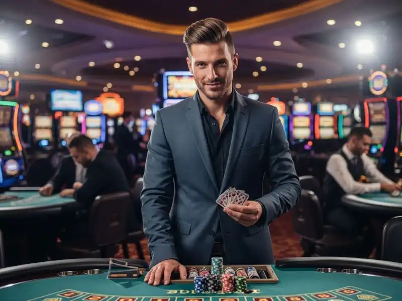 Vivamax Stalker Smiling Player With Poker Chips vmwin formerly known vivamaxwin excitement