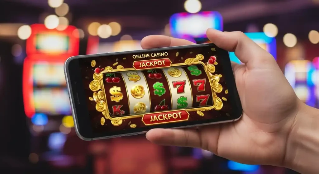 Mobile Viva Max Stars casino gaming experience with slots and jackpot on smartphone screen
